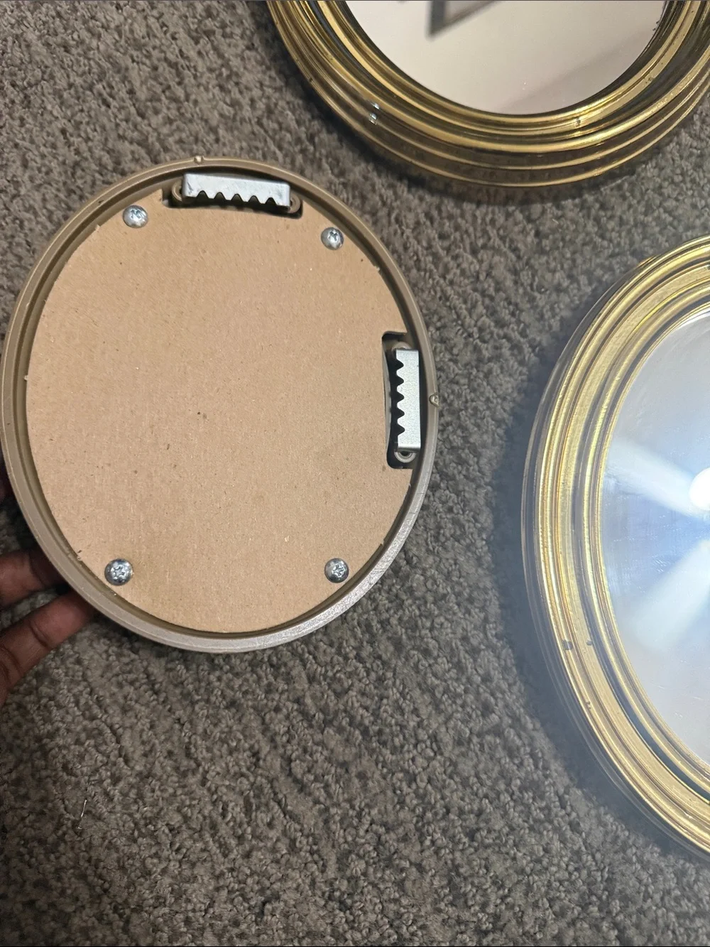 Home Interiors Set of Three Gold Oval Wall Mirrors - Polished Frame